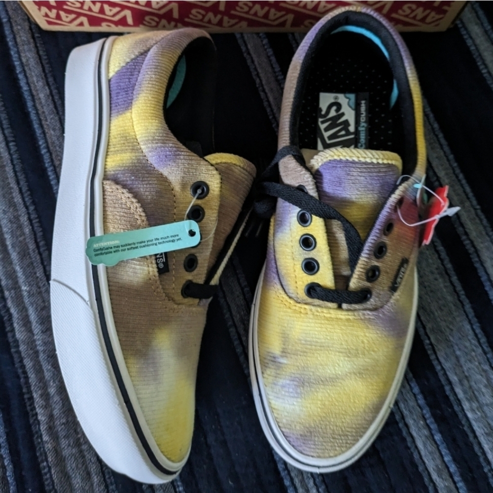 Vans Comfycush Era Women Blotched Purple and Yellow Velvet VNOA392QD 042025 - Picture 2 of 10